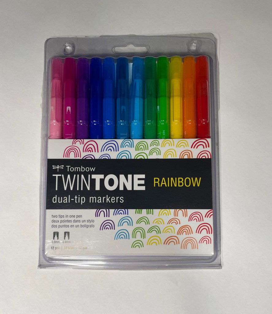 Twintone rainbow pen set for journaling